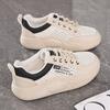 2025 summer hollow white shoes new Korean version ins female students mesh breathable heightening casual shoes board shoes women