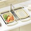 Foldable Bottom Fruit Vegetable Washing Basket Large Capacity Collapsible Colander  Tableware