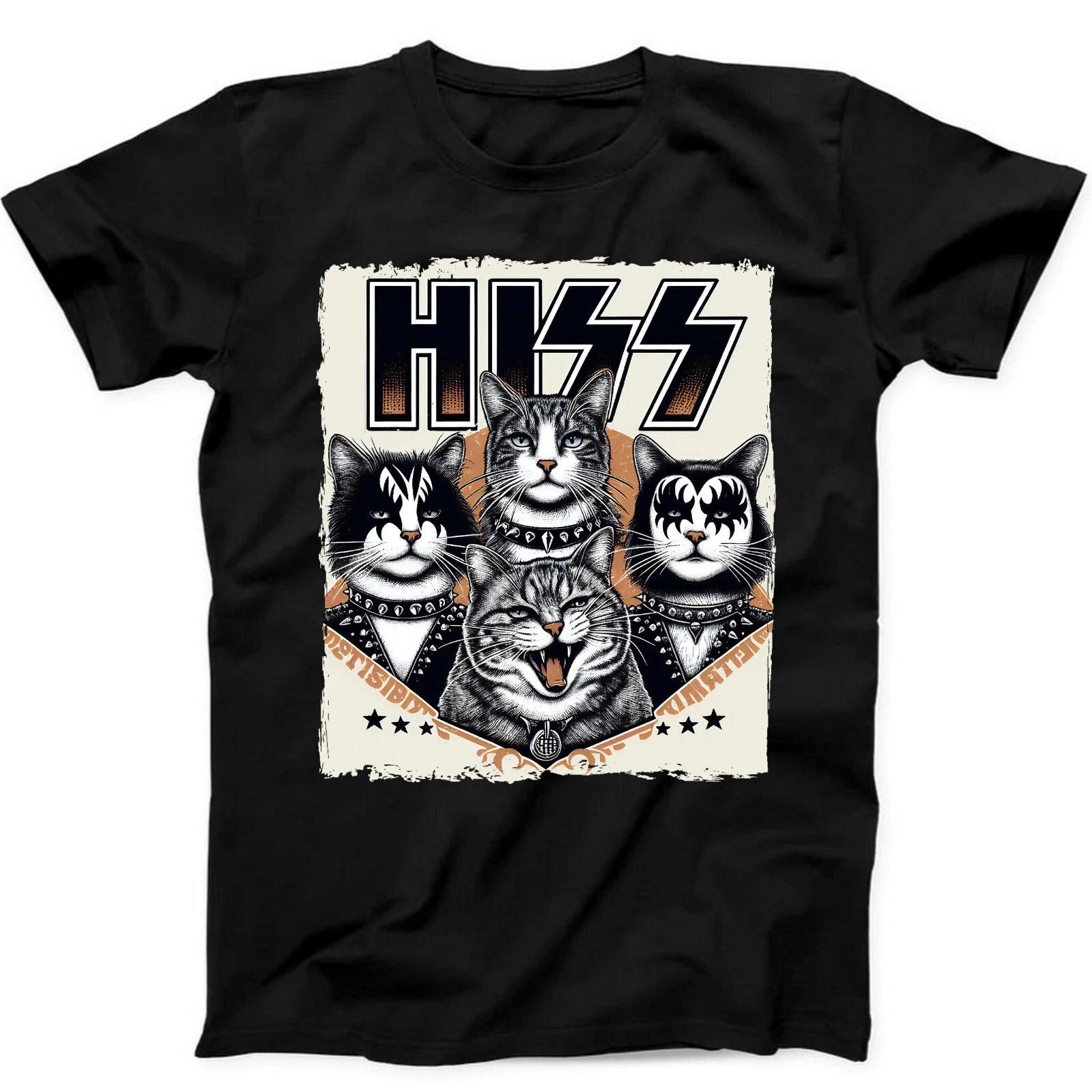 Футболка с забавным рисунком «Шипящий кот, кошки, юмористический, странный, бестселлер, смешной подарок», черная, номер 304. S