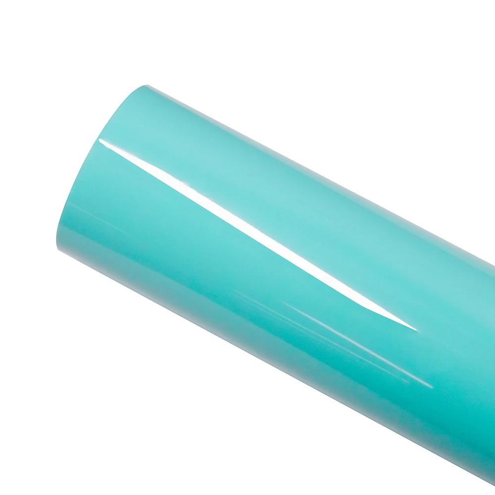Glossy Light Blue Car Sticker Bubble Free Vinyl Film Auto Decals Car Wrapping Film PET Sticker Car Accessories Exterior Interior