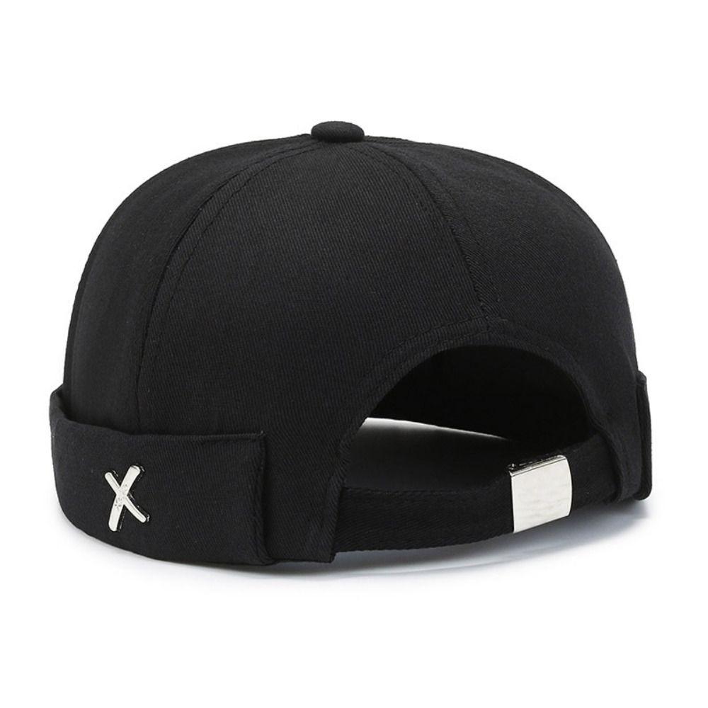 Metal X Logo Beanie Hat Vintage Brimless Skullies Cap Leisure Casual Melon Caps Streetwear