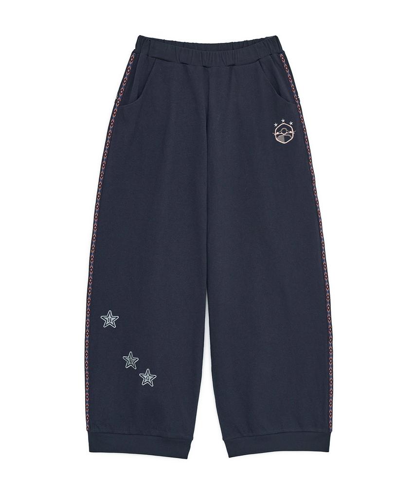 HUG YOUR SKIN Ethnic Line Track Pants (Navy)