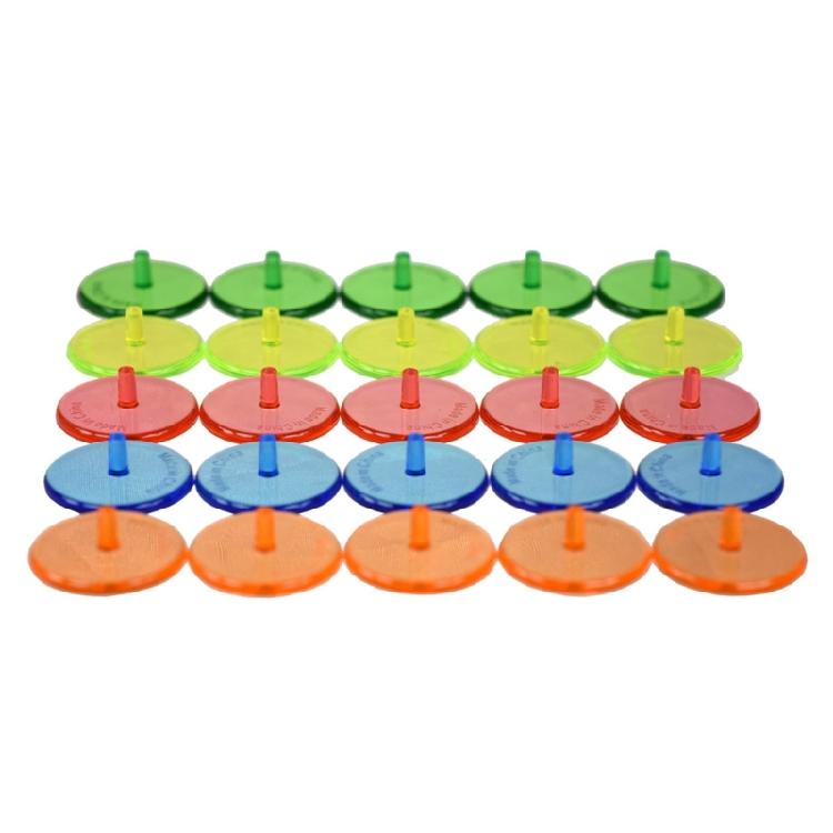 50Pcs 24mm Clear Plastic Golf Balls Marker Mixed Colors Golf Balls Mark Position Markers for Golfer Training Easy to Use