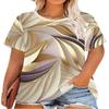 Plus Size, Comfortable Casual Elegant Vacation Style Printed Plus Size Women's Round Neck Short Sleeve T-Shirt