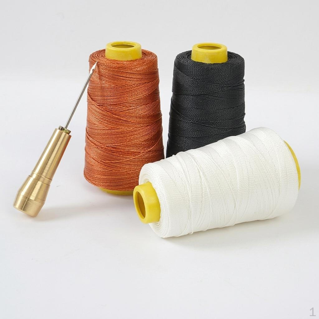 300m Shoe Repair Thread Strong Polyester Sewing Line for Leather Craft Upholstery with Awl Set