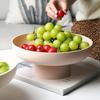 Fruit Dish Round Drain Fruit Basket Modern Style Container for Kitchen Counter Table Centerpiece