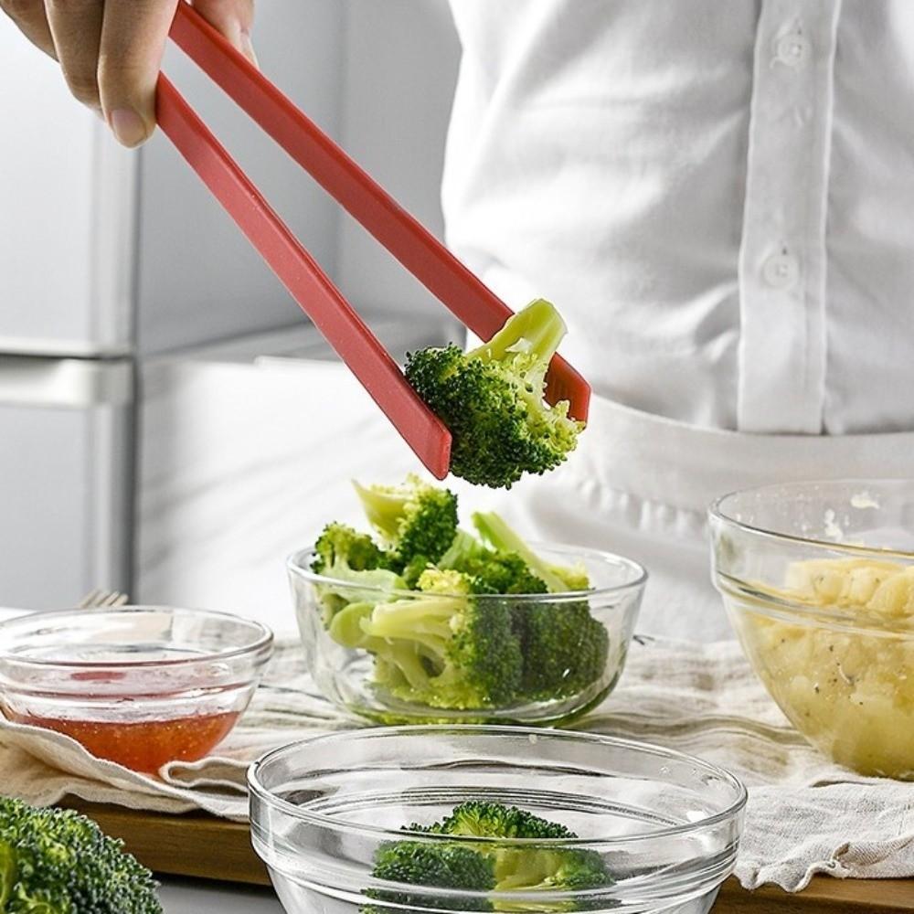 Lebensmittelechte Silikon-Lebensmittelzange Verdickter Griff Kochklemme Spaghetti-Zange Salatzange Küche
