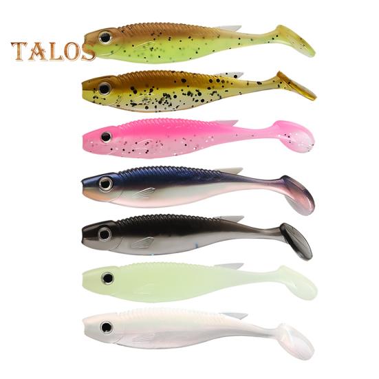3Pcs 7.5CM/2.6G Soft Fishing Lure with Glitter Paddle Tail Realistic Bionic Colorful Silicone Artificial Bait Freshwater Saltwater Fishing