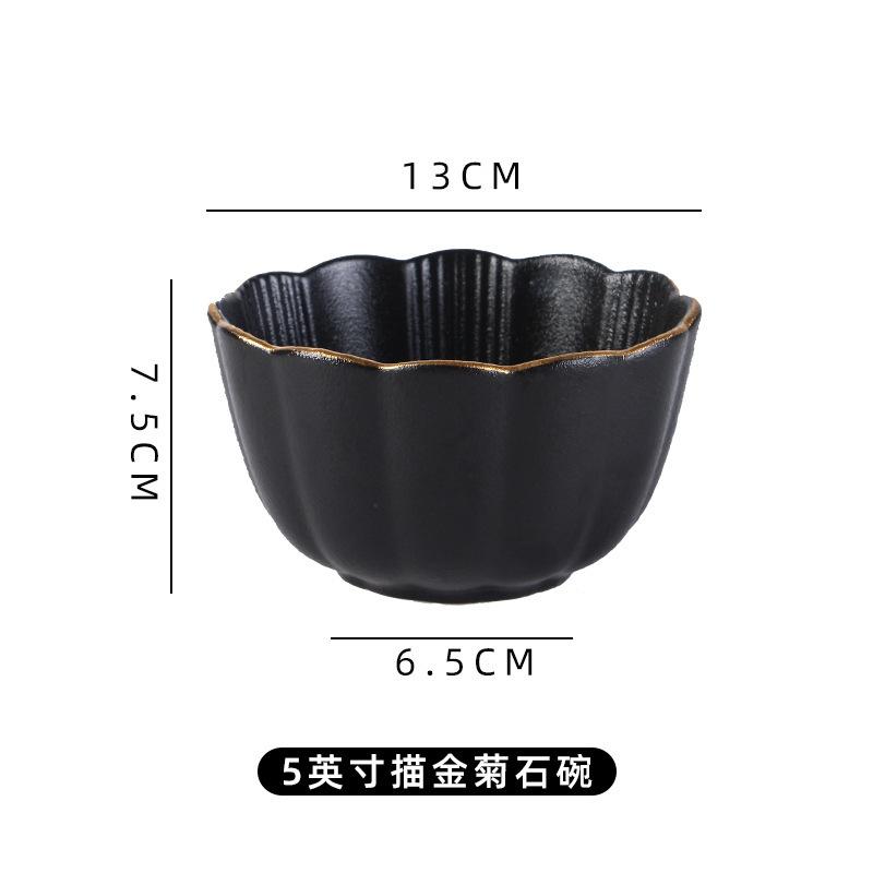 Japanese Frosted Rice Bowl Underglaze Color Household Ceramic Bowl Hotel Restaurant Salad Bowl With Phnom Penh Vintage Dipping Dish