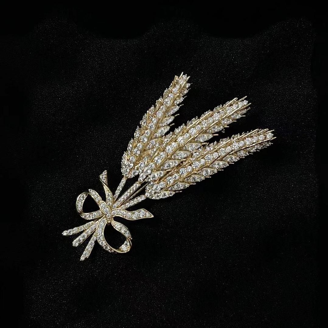 

Модная универсальная брошь в виде пшеницы, булавка в виде пера, изысканная текстура, универсальная декоративная женская брошь в виде пшеницы