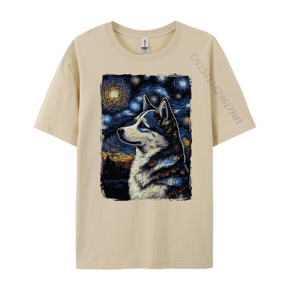 Husky Starry Night Sports T Shirt Men Mens Shirts Group Graphic T Shirts Woman Tshirt