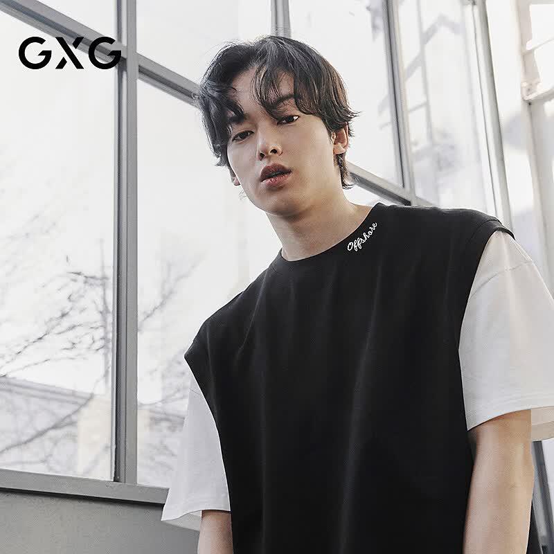 GXG Men s Faux Two-Piece Casual Sport T-Shirt XXL