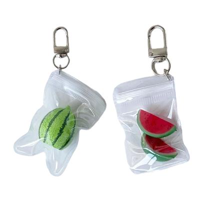 Trendy Watermelon Keychain Alloy Key Ring Lightweight Phone Charm Korean Style Gift For Women Girls