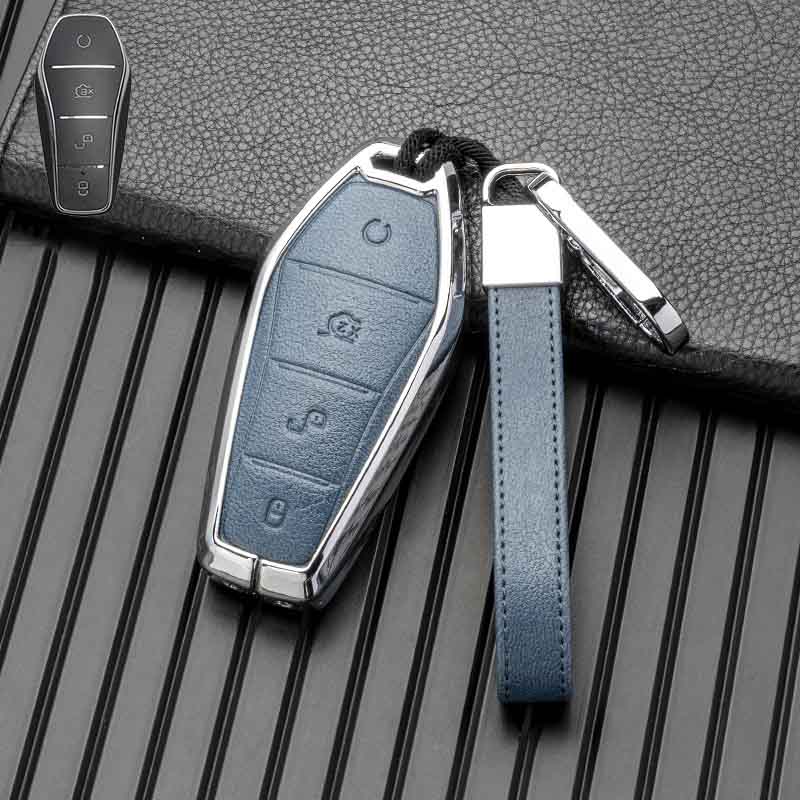 Schlüsseltasche Abdeckung für BYD Seal U Sealion 6 07 EV King Song Plus Champion Chazor Leder Metall Fernbedienung Halter Schlüsselanhänger Zubehör