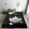 1pc Cat Lovers Black White Cat Blanket - Super Soft for Couch, Bed, Office - Cozy Warm Gift for Christmas, Thanksgiving