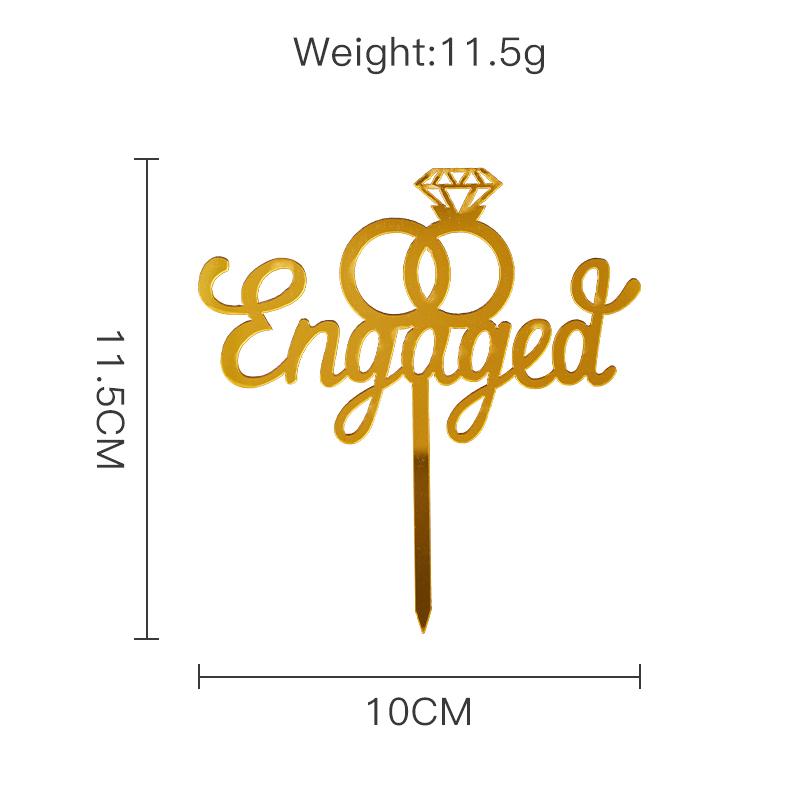 

Acrylic Letter Cake Plugin Bridal Wedding Party Supplies Cake Decoration