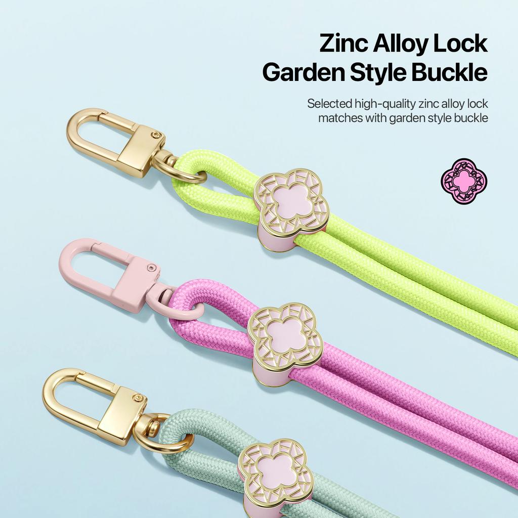 For DUX DUCIS Garden Series Phone Lanyard Adjustable Neck Strap with Begonia Pattern