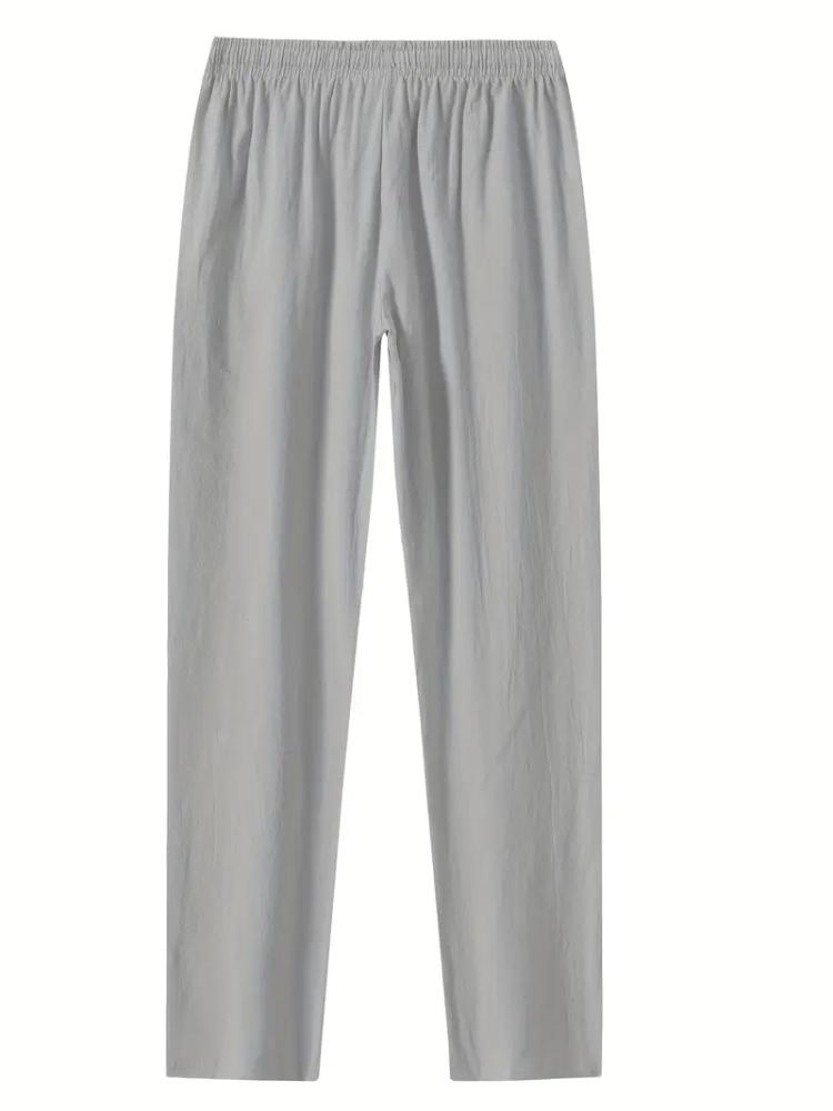 Men's Breathable Cotton and Linen Casual Trousers, Loose Casual Sports Trousers