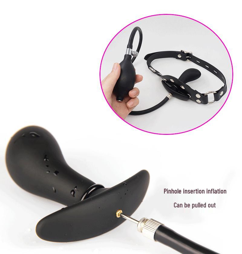 Inflatable Silicone Gag and Bondage Mask Set