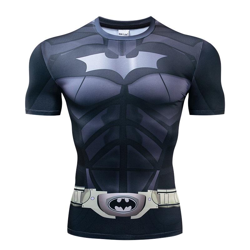 Spiderman Batman Superhero 3d Print Gym Tshirt Men Fitness Tee Compression Tops