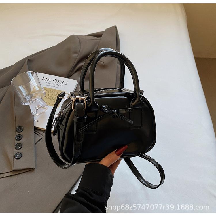 Новые нишевые женские сумки высокого класса, модные сумки, милые сумки-подушки с бантом, мини-сумки-мессенджеры. чёрный