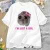 Im Just A Girl Hamster Meme TShirt Funny Unisex Tees Short Sleeve Casual Streetwear Women Tshirts and Polos