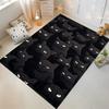 Black Cat Pattern Carpet with Mysterious Eyes for Home Decor Suitable for use as an anti-slip for living room bedroom sofas