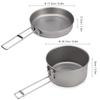 Camping Cookware Set Titanium Pot and Fry Pan Set with Lid and Foldable Handles for Outdoor Camping Hiking Backpacking