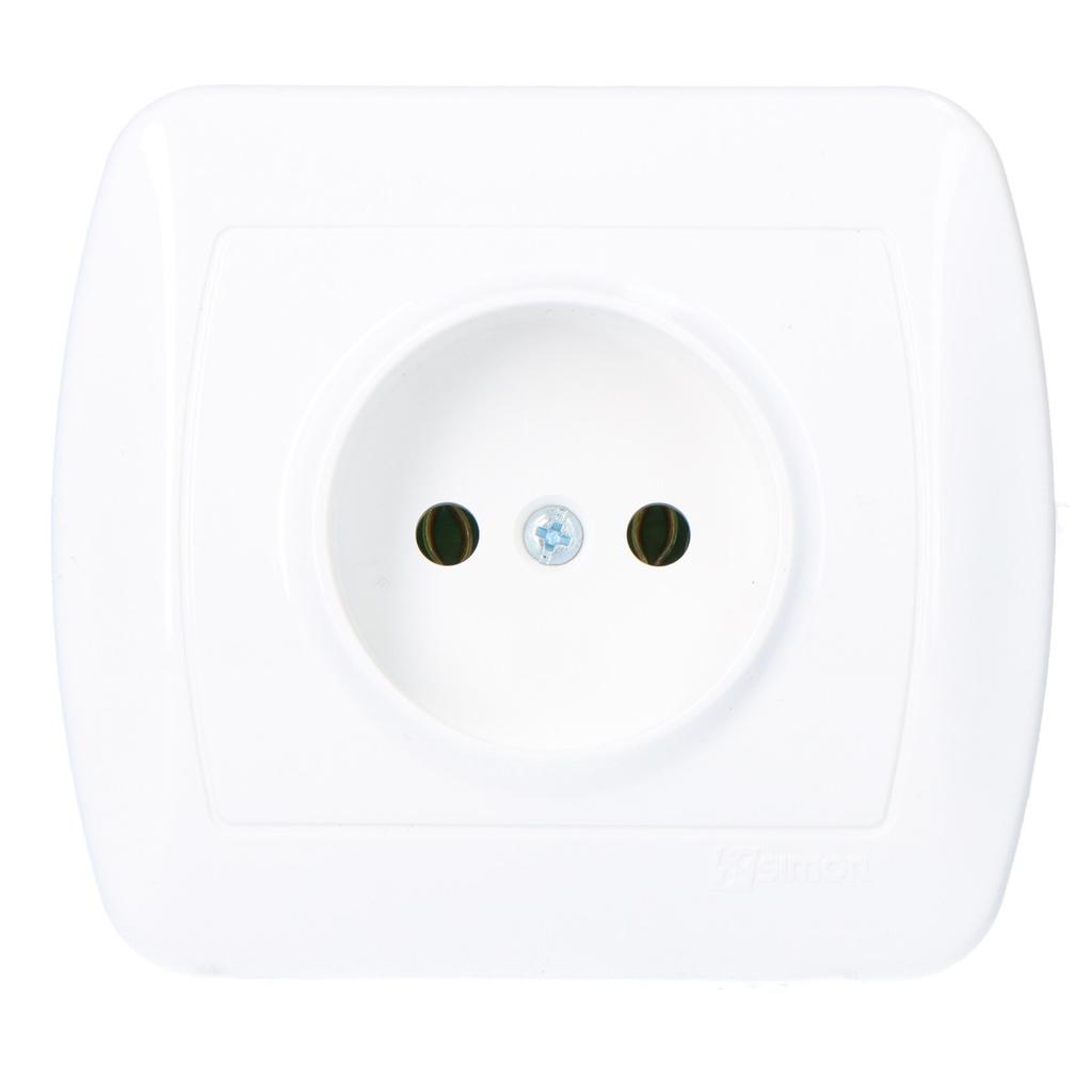 Single Socket Without Grounding AG1E/11 Chord White