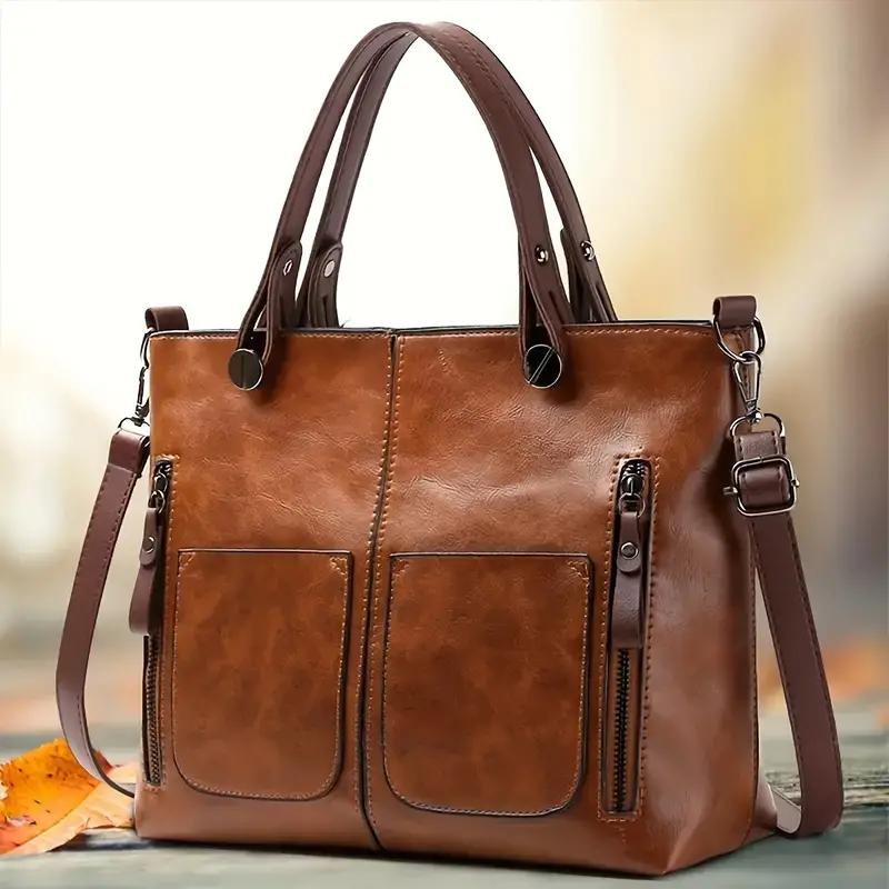 Fashionable Shoulder Bag with Large Capacity Retro Women's Diagonal Cross Bag
