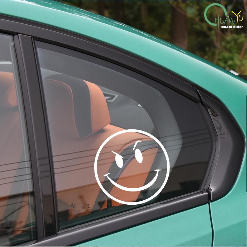 Die-Cut Vinyl Decal For Evil Smiley Face Car Sticker Waterproof Auto Decors On Car Body Bumper Rear Window Laptop