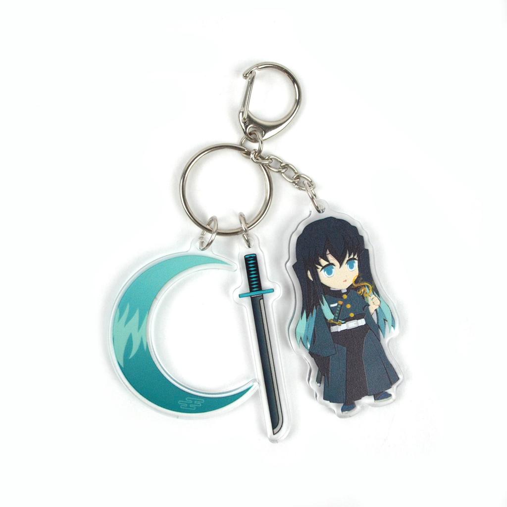 Demon Slayer Kamado Tanjirou Kamado Nezuko Agatsuma Zenitsu Anime Figure Key Ring Acrylic Key Chain Pendant Perfect Gift