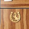 1/2/3Pcs 2026 Year of The Horse Fridge Magnet Rustic Wooden Auspicious Horseshoe Fridge Magnet Chinese New Year Home Office Kitchen Decoration