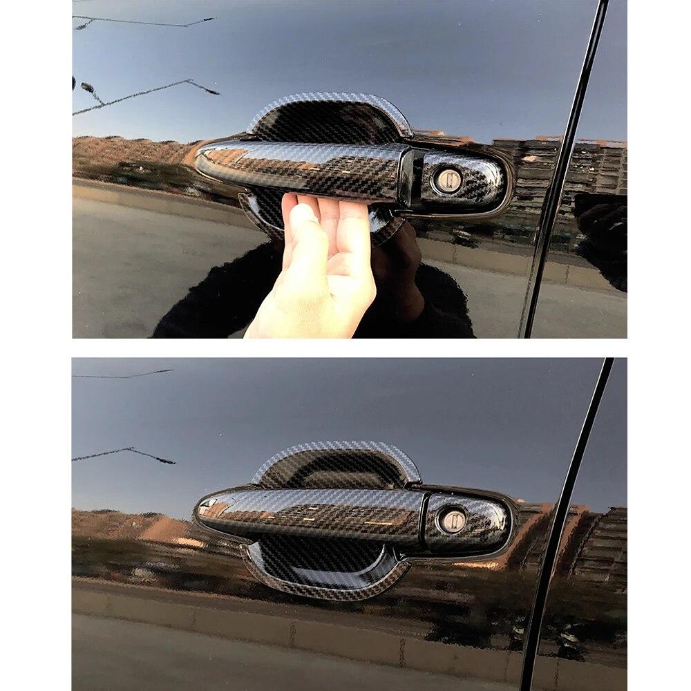 Nakładka na klamkę zewnętrzną drzwi samochodu z nadrukiem włókna węglowego Listwa miseczki drzwi do Toyota Land Cruiser Prado J120 2002 2005 2009