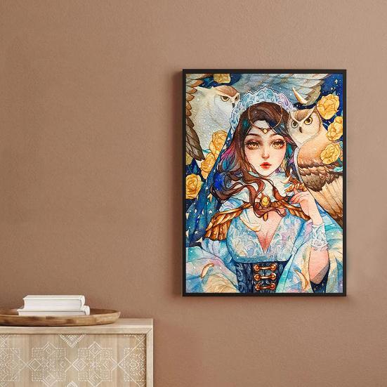 Kit di pittura fai da te con strass 5D, motivo ragazza in resina colorata, strass, arte, per adulti e bambini, disegno con strass dai colori vivaci, decorazione per la casa