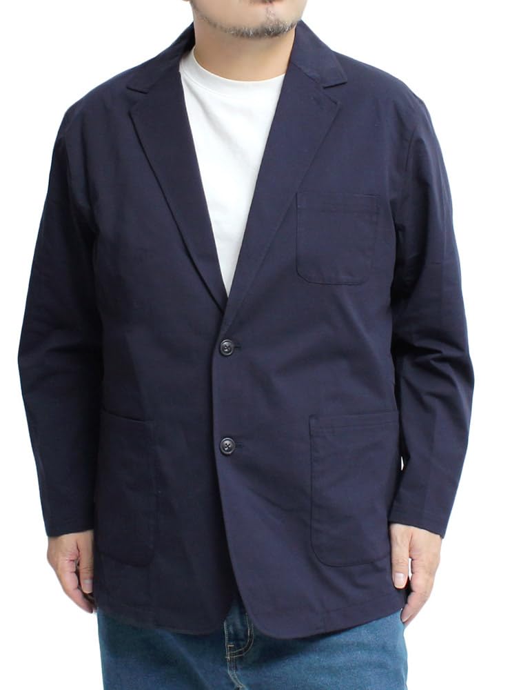 One Colors Men's Tailored Jacket, Plus Size, Dry Stretch, Lightweight, 2B Jacket, Size 5L, Navy (67)