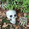 A84E-Realistic Skeleton Stakes Halloween Skull Three-Piece Set Halloween Skull Hand Set