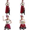 Flirty Bavarian Dirndl Dress With Corset Front And Middle Waist Design