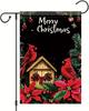 Christmas Garden Ag Red Cardinal Birdhouse Poinsettia Ag 12x18 Inch Double Sided Outdoor Yard Banner for Merry Christmas EEZ