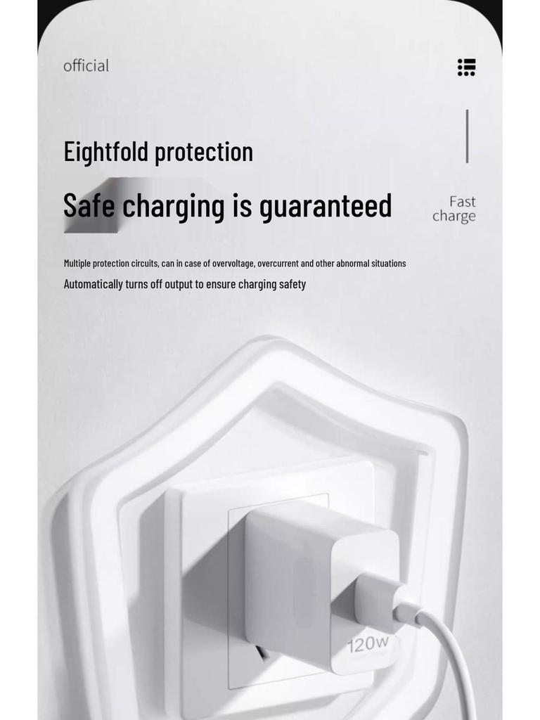 120W Super Fast Charger and 66W Flash Charging Cable Compatible with Huawei and Honor Phones.