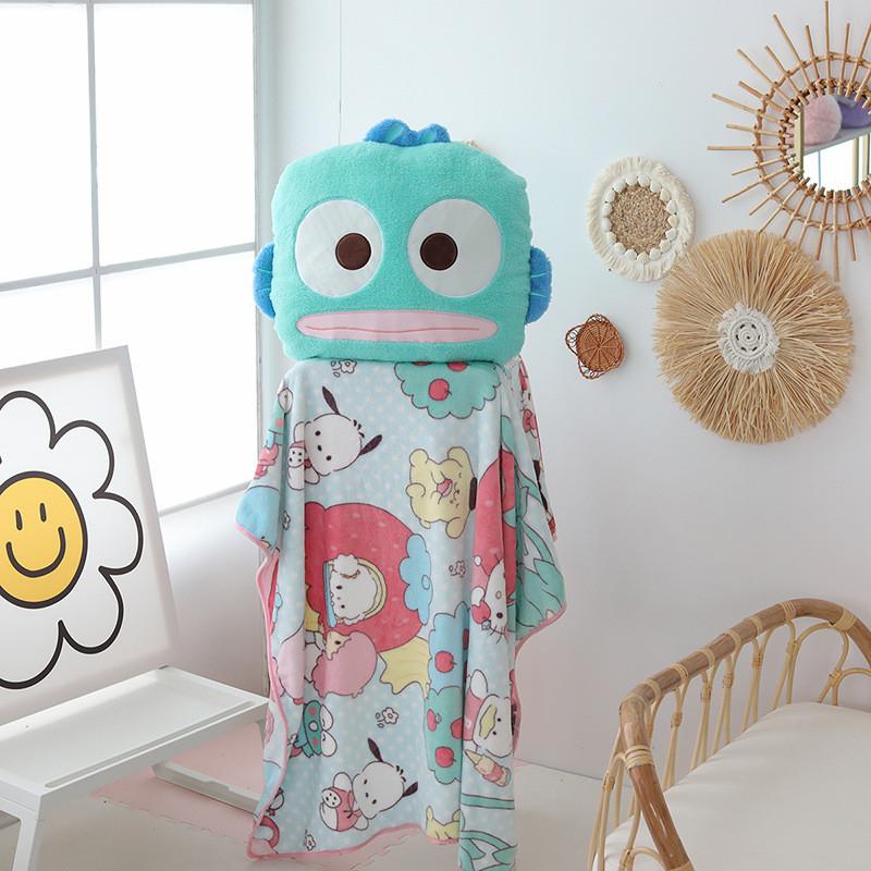 Cuscino Peluche Sanrio Hangyodon con Design Ricamato per Arredo Salotto e Camera da Letto