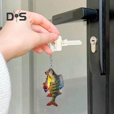 Buntes Fisch-Auto-Hängeornament, Acryl-Schlüsselanhänger, Autospiegel-Charme, Auto-Innenausstattung, festliche Dekoration, Geschenkidee