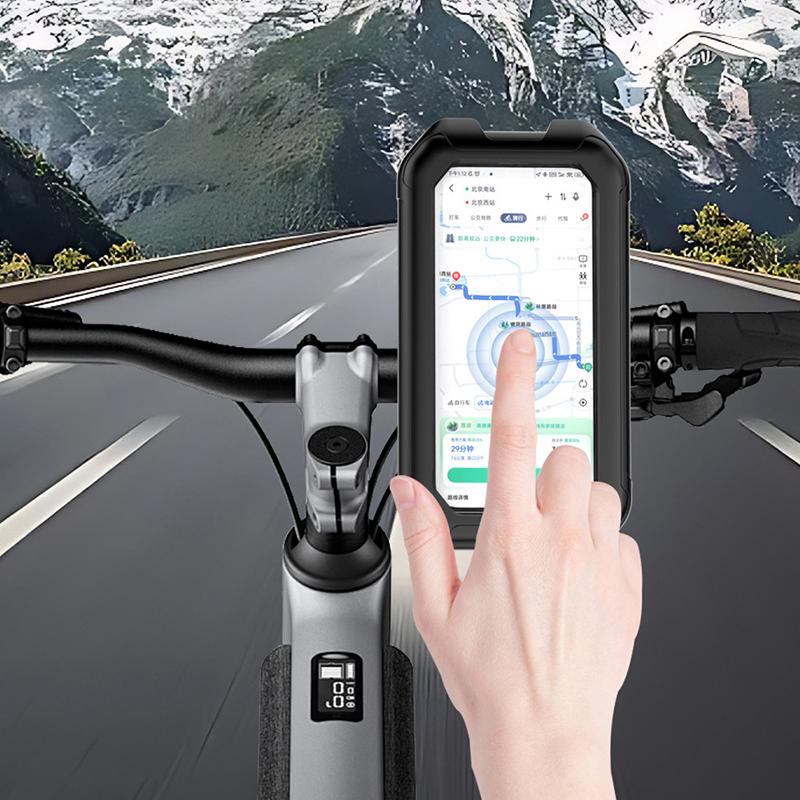 Bike Phone Mount Waterproof Motorcycle Phone Holder Handlebar Mount Touch-Screen 360° Rotation Bike Phone Holder