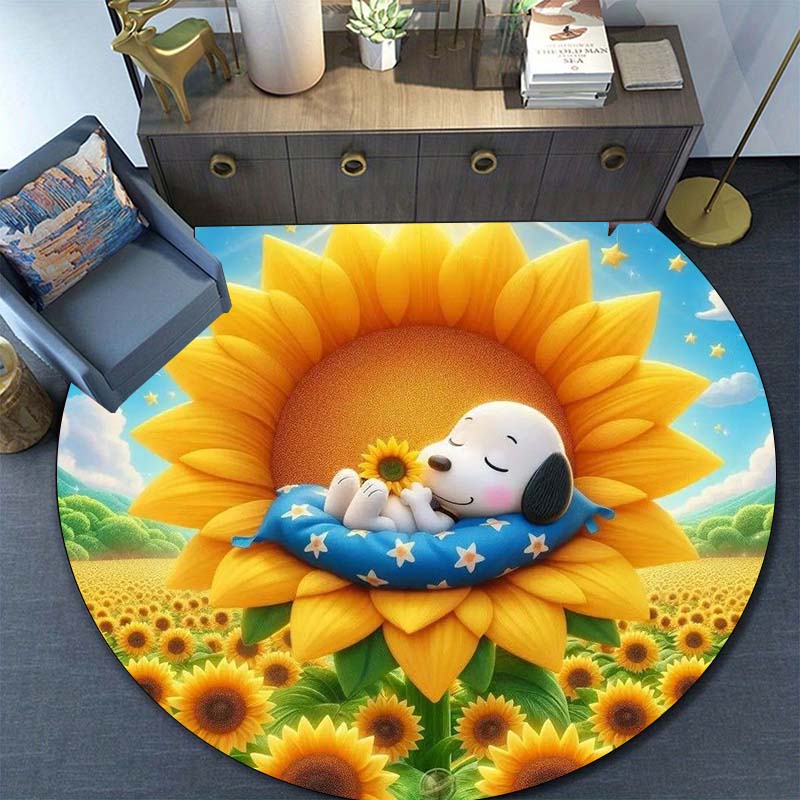 Lucky Red Rose Printed Round Carpet Anti Slip and Easy To Clean Ideal Carpet for Home or Vacation Homes Durable and Affordable