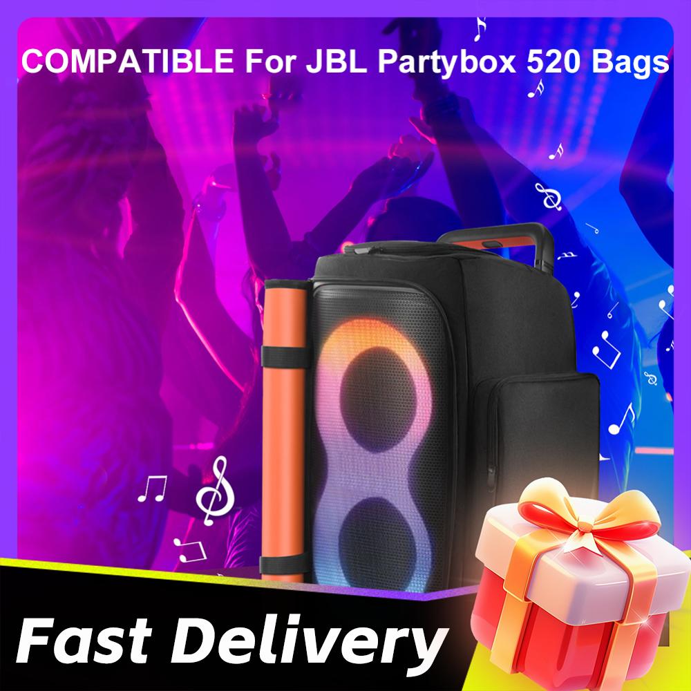 Speaker Protect Case for JBL PARTYBOX 520 Portable Speaker Dust Case w/ Mic Pocket Party Speaker Storage Bag Double-Sided Cover