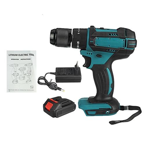 520N.M 13mm 10mm Chuck Torque Electric Drill Flat Hammer Impact Drilling Electric Screwdriver for 18V Battery 3 IN 1