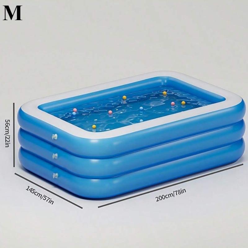 

Трикільцевий Піднятий і Потовщений Одношарове Дно Квадратний Сімейний Надувний Басейн Синьо-білий Великий Домашній Басейн