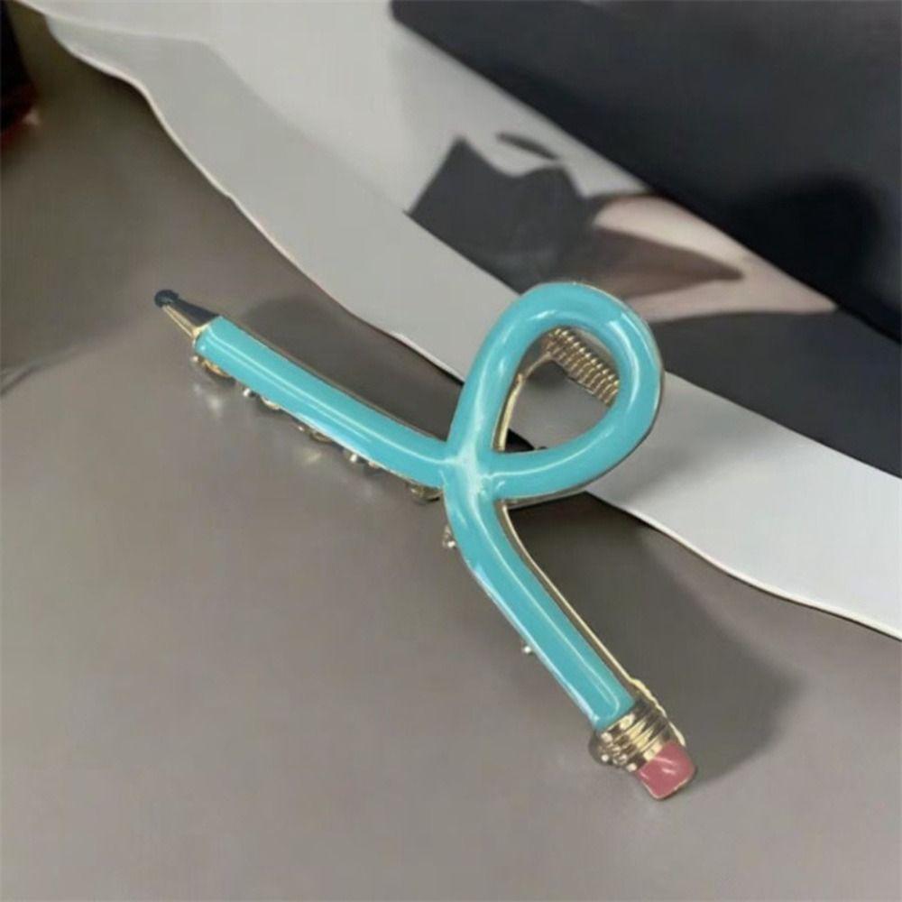 Novelty Pencil Hair Clips Cute Metal Barrettes Fashion teacher hair clips Classroom
