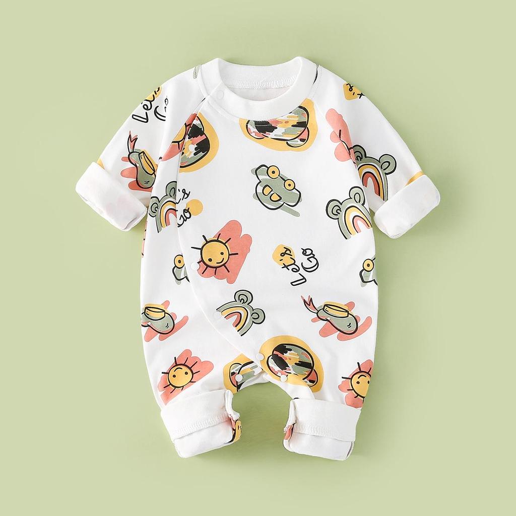 Newborn Unisex Cotton Rompers: Long Sleeve Onesies for Spring & Autumn