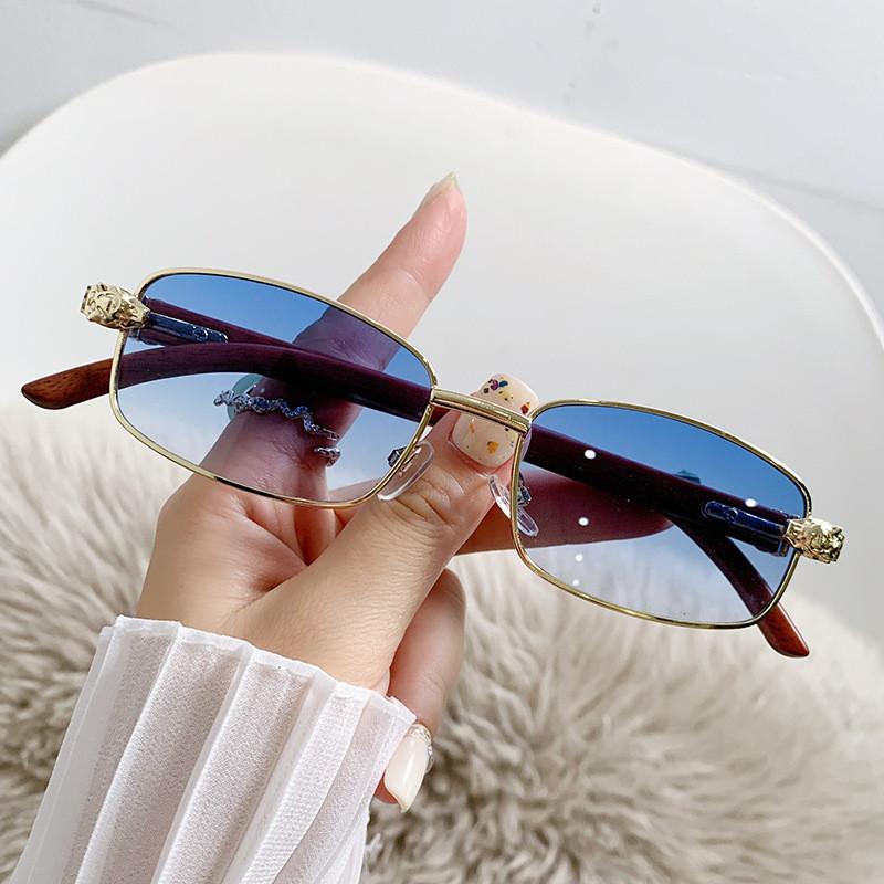 

Leopard Head Geometric Metal Sunglasses With Gray Tinted Lenses Uv400 For Touring And Social Events Style 7